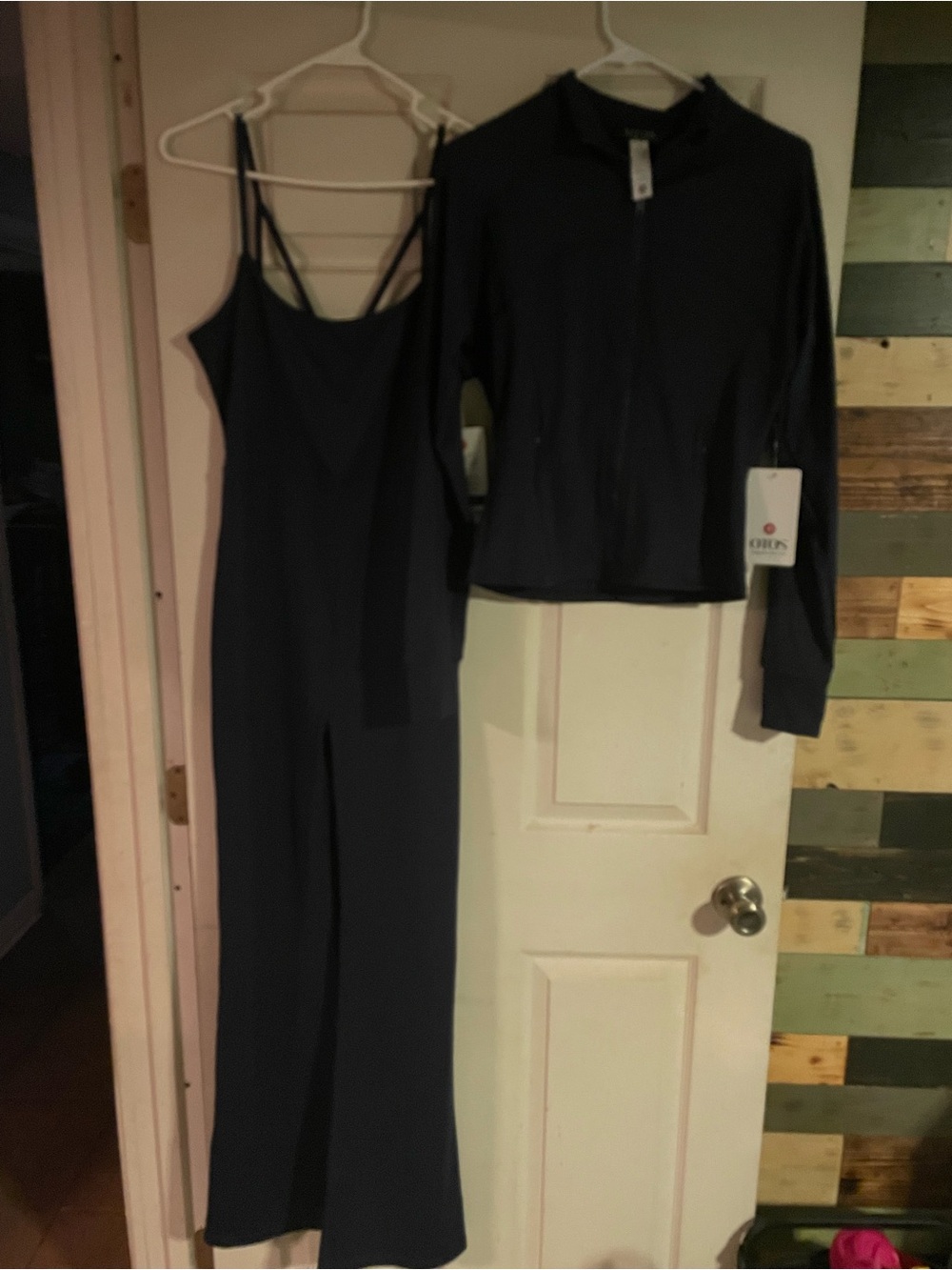 New with Tags OTOS Navy Blue Jumpsuit and Athletic Jacket Set
